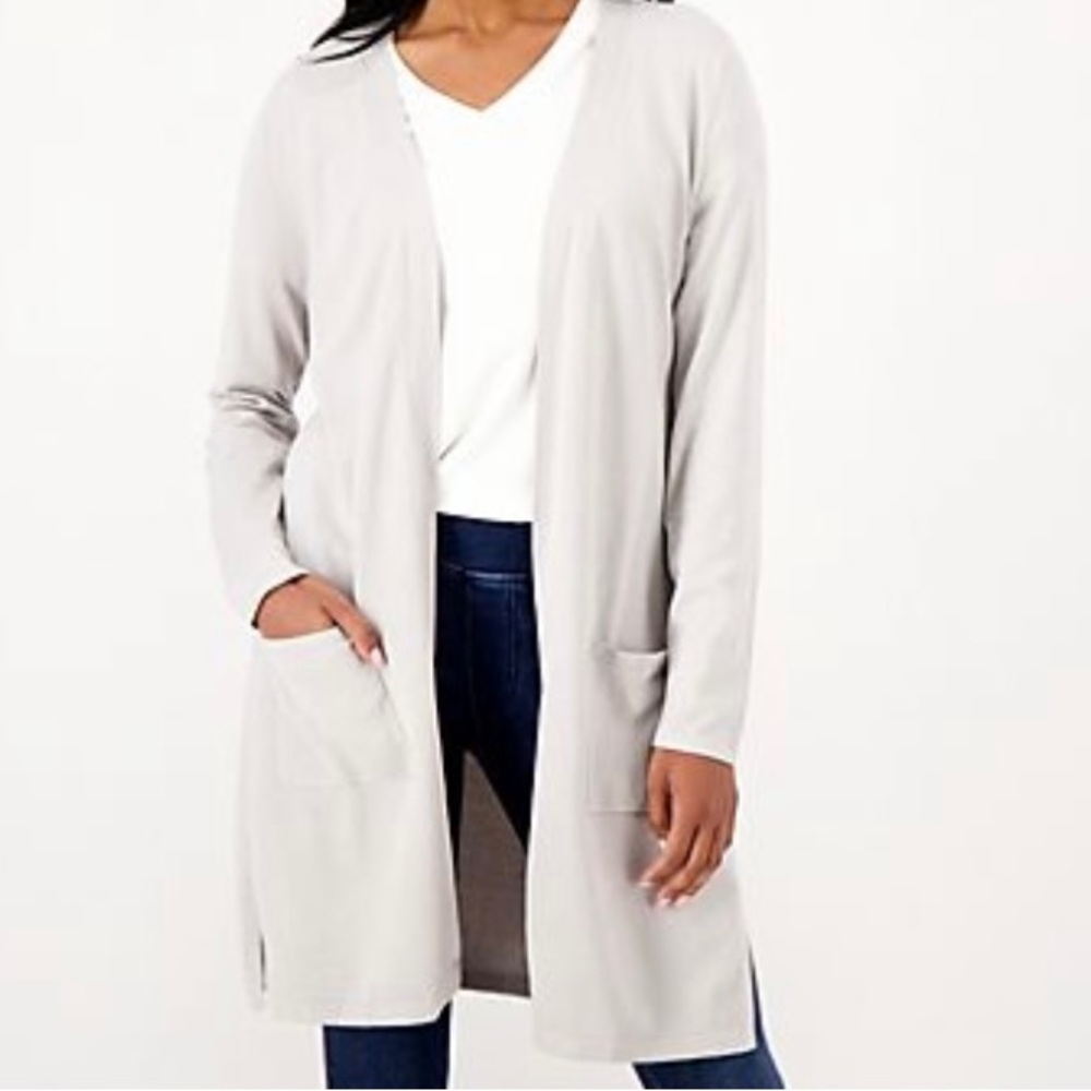 NWOT Belle by Kim Gravel Petite Feather Knit
Sweater Cardigan